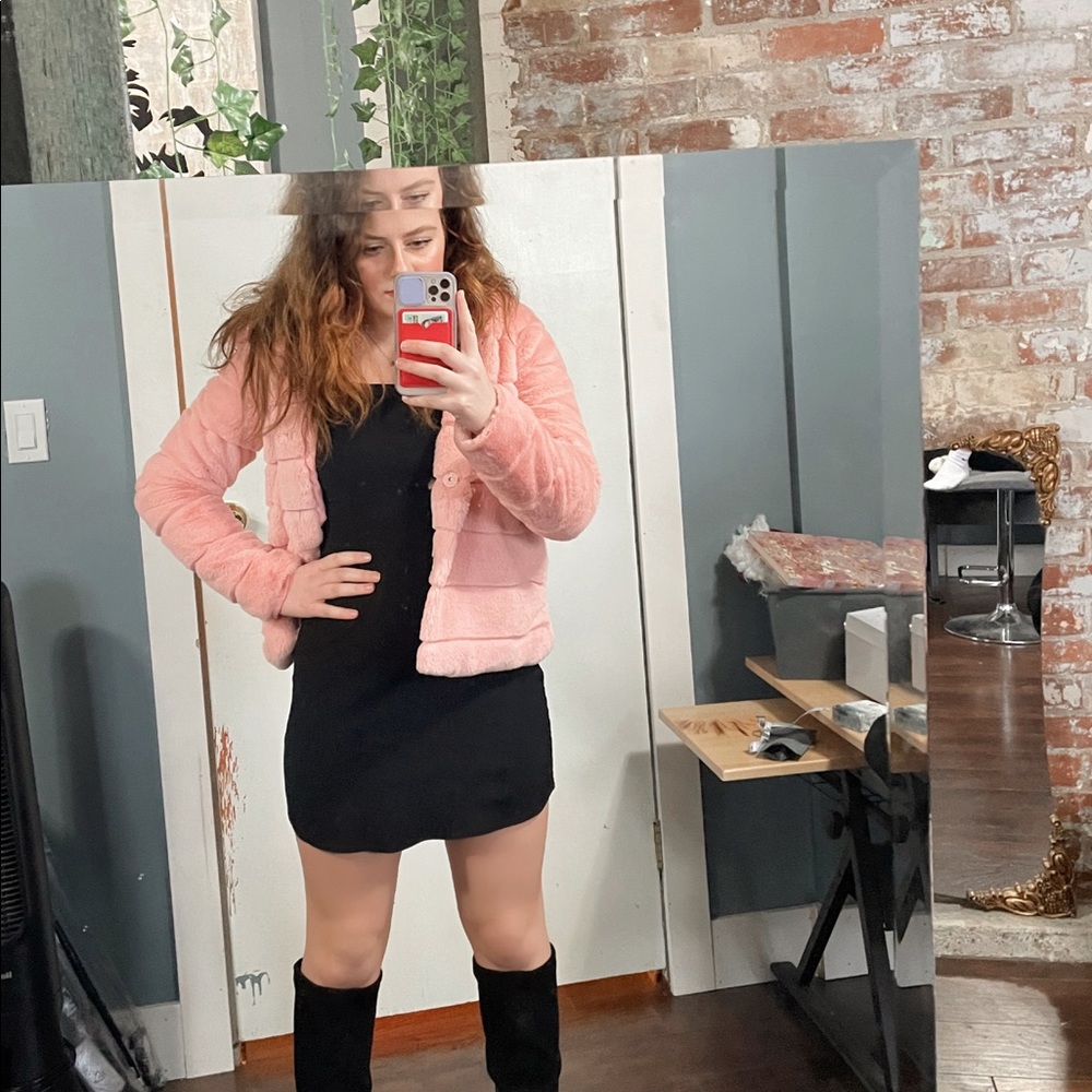 Pink fuzzy jacket